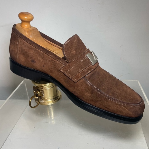 Gianni Versace Mens Suede Leather loafers logo medusa sz 8.5 main image 5